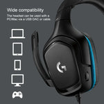 Tai nghe chơi game Logitech G431 với âm thanh vòm Dolby 7.1, âm thanh nổi, gập được, giảm tiếng ồn, dành cho thi đấu, G431