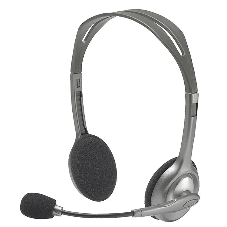 Tai nghe Logitech H110 với hai phích cắm âm thanh 3.5mm stereo, H110