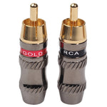 Bộ chuyển đổi jack âm thanh RCA đực mạ vàng REXLIS TR026 2 cái cho cáp âm thanh & video tự làm, RCA đực