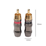 Bộ chuyển đổi jack âm thanh RCA đực mạ vàng REXLIS TR026 2 cái cho cáp âm thanh & video tự làm, RCA đực