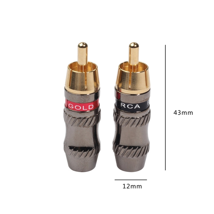 Bộ chuyển đổi jack âm thanh RCA đực mạ vàng REXLIS TR026 2 cái cho cáp âm thanh & video tự làm, RCA đực