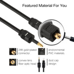 Cáp âm thanh quang học kỹ thuật số Toslink đực sang Mini Toslink 3.5mm đực 1m OD4.0mm, chiều dài: 1m