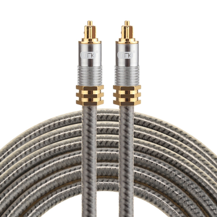 Cáp âm thanh quang học kỹ thuật số Toslink đực sang đực đầu kim loại mạ vàng EMK YL-A 3m OD8.0mm, chiều dài: 3m