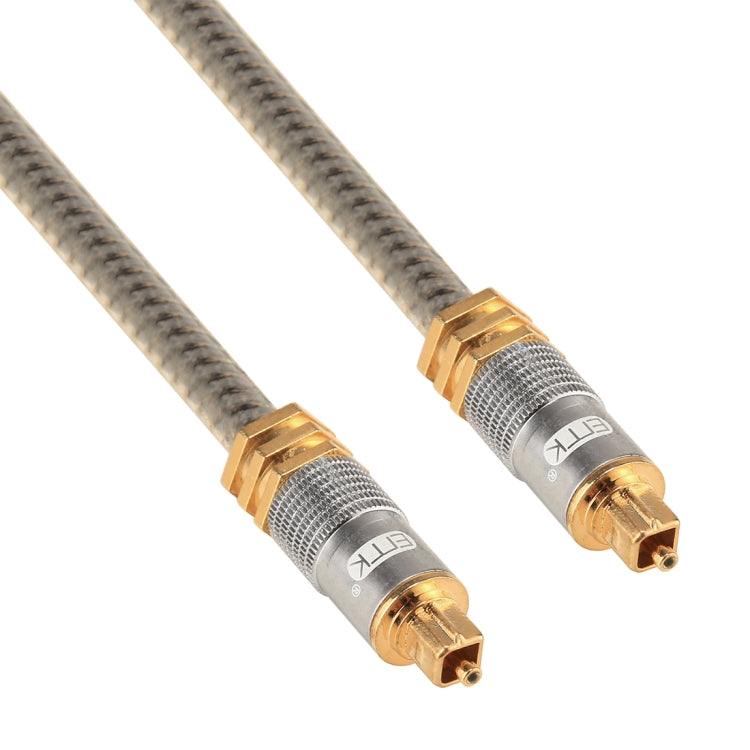 Cáp âm thanh quang học kỹ thuật số Toslink đực sang đực đầu kim loại mạ vàng EMK YL-A 3m OD8.0mm, chiều dài: 3m