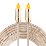 Cáp âm thanh quang học kỹ thuật số Toslink đực sang đực đầu kim loại mạ vàng EMK 3m OD4.0mm, dây bện, chiều dài: 3m