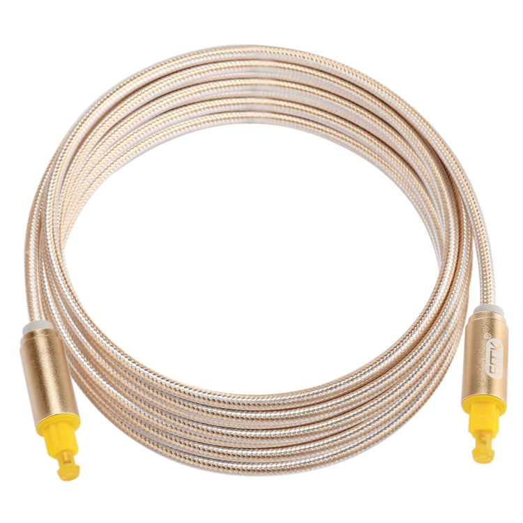 Cáp âm thanh quang học kỹ thuật số Toslink đực sang đực đầu kim loại mạ vàng EMK 3m OD4.0mm, dây bện, chiều dài: 3m