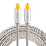 Cáp âm thanh quang học kỹ thuật số Toslink đực sang đực đầu kim loại mạ vàng EMK 3m OD4.0mm, dây bện, chiều dài: 3m
