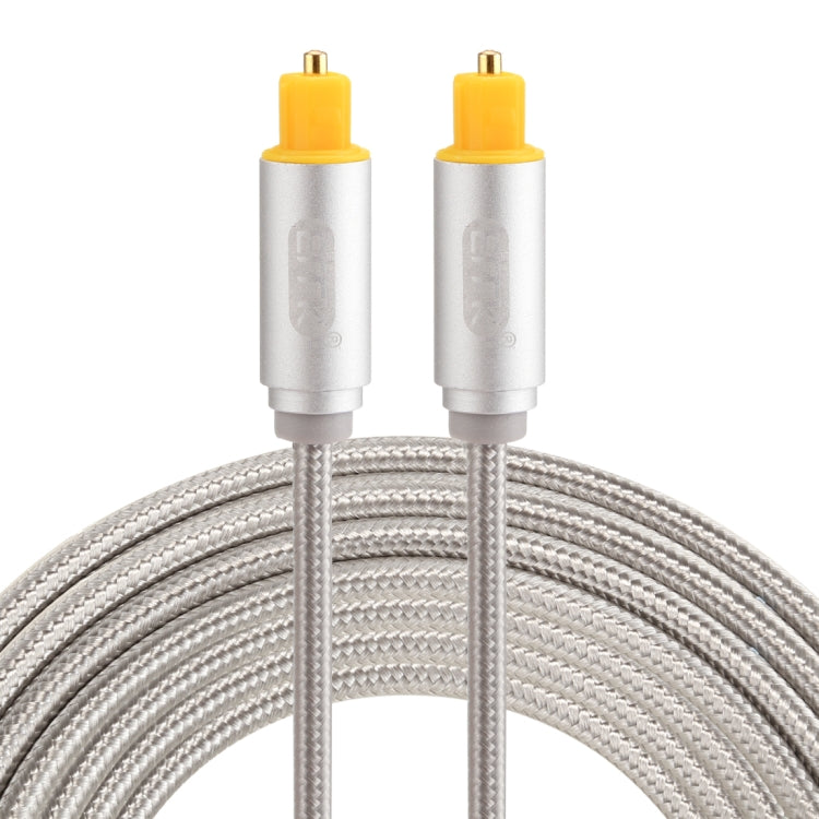 Cáp âm thanh quang học kỹ thuật số Toslink đực sang đực đầu kim loại mạ vàng EMK 3m OD4.0mm, dây bện, chiều dài: 3m