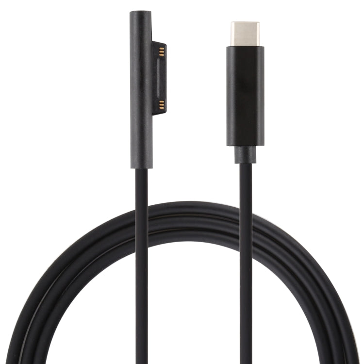 Cáp sạc nguồn laptop USB-C / Type-C đầu nam châm 6 chân cho Microsoft Surface Pro 7 / 6 / 5, chiều dài cáp: khoảng 1.5m, dành cho Microsoft Surface Pro 7 / 6 / 5