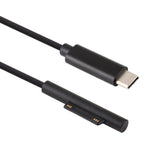 Cáp sạc nguồn laptop USB-C / Type-C đầu nam châm 6 chân cho Microsoft Surface Pro 7 / 6 / 5, chiều dài cáp: khoảng 1.5m, dành cho Microsoft Surface Pro 7 / 6 / 5
