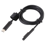 Cáp sạc nguồn laptop USB-C / Type-C đầu nam châm 6 chân cho Microsoft Surface Pro 7 / 6 / 5, chiều dài cáp: khoảng 1.5m, dành cho Microsoft Surface Pro 7 / 6 / 5