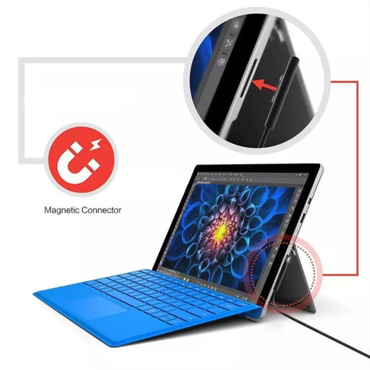 Cáp sạc nguồn laptop USB-C / Type-C đầu nam châm 6 chân cho Microsoft Surface Pro 7 / 6 / 5, chiều dài cáp: khoảng 1.5m, dành cho Microsoft Surface Pro 7 / 6 / 5