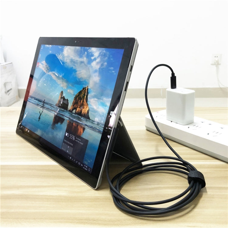 Cáp sạc nguồn laptop USB-C / Type-C đầu nam châm 6 chân cho Microsoft Surface Pro 7 / 6 / 5, chiều dài cáp: khoảng 1.5m, dành cho Microsoft Surface Pro 7 / 6 / 5