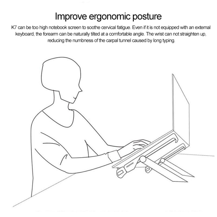 Giá đỡ mở rộng chiều cao laptop NEXSTAND có thể gập, giá đỡ tản nhiệt máy tính xách tay di động, kích thước: 27x3.9x3.6cm