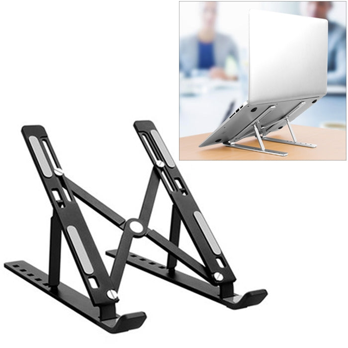 Giá đỡ nâng cao laptop hợp kim nhôm gập gọn di động tản nhiệt máy tính, kích thước: 24x16.5x5.5cm