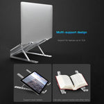 Giá đỡ nâng cao laptop hợp kim nhôm gập gọn di động tản nhiệt máy tính, kích thước: 24x16.5x5.5cm