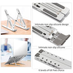 Giá đỡ nâng cao laptop hợp kim nhôm gập gọn di động tản nhiệt máy tính, kích thước: 24x16.5x5.5cm
