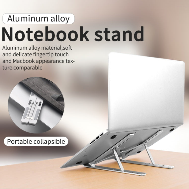 Giá đỡ nâng cao laptop hợp kim nhôm gập gọn di động tản nhiệt máy tính, kích thước: 24x16.5x5.5cm