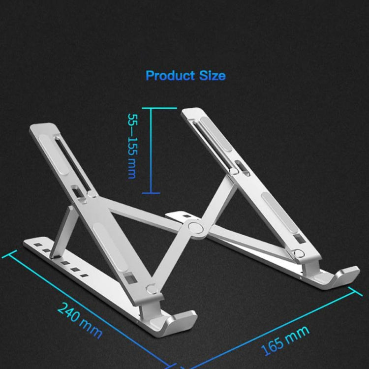 Giá đỡ nâng cao laptop hợp kim nhôm gập gọn di động tản nhiệt máy tính, kích thước: 24x16.5x5.5cm