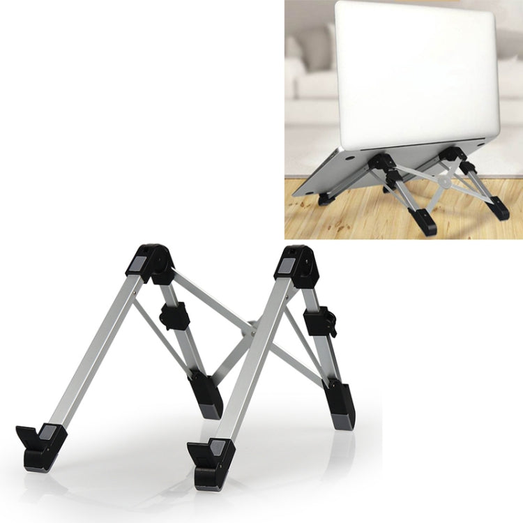 Giá đỡ mở rộng chiều cao laptop hợp kim nhôm có thể gập, giá đỡ tản nhiệt máy tính xách tay di động, kích thước: 24.5x3.3x2.8cm