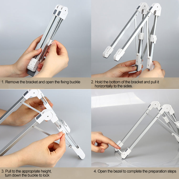 Giá đỡ mở rộng chiều cao laptop hợp kim nhôm có thể gập, giá đỡ tản nhiệt máy tính xách tay di động, kích thước: 24.5x3.3x2.8cm