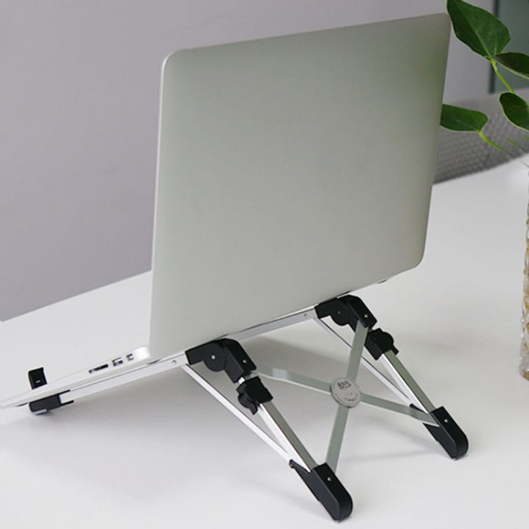 Giá đỡ mở rộng chiều cao laptop hợp kim nhôm có thể gập, giá đỡ tản nhiệt máy tính xách tay di động, kích thước: 24.5x3.3x2.8cm