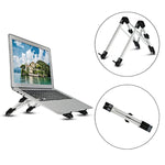 Giá đỡ mở rộng chiều cao laptop hợp kim nhôm có thể gập, giá đỡ tản nhiệt máy tính xách tay di động, kích thước: 24.5x3.3x2.8cm