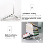 Giá đỡ mở rộng chiều cao laptop hợp kim nhôm có thể gập, giá đỡ tản nhiệt máy tính xách tay di động, kích thước: 24.5x3.3x2.8cm