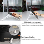 Giá đỡ mở rộng chiều cao laptop hợp kim nhôm có thể gập, giá đỡ tản nhiệt máy tính xách tay di động, kích thước: 24.5x3.3x2.8cm