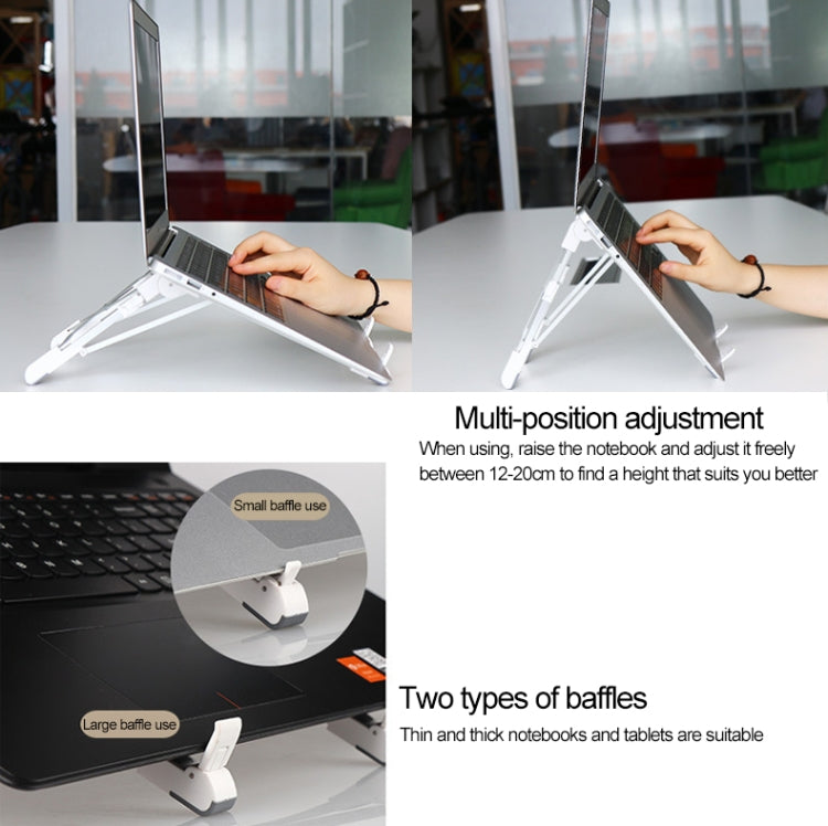 Giá đỡ mở rộng chiều cao laptop hợp kim nhôm có thể gập, giá đỡ tản nhiệt máy tính xách tay di động, kích thước: 24.5x3.3x2.8cm