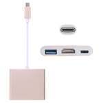 Cáp chuyển đổi USB-C / Type-C 3.1 đực sang USB-C / Type-C 3.1 cái & HDMI cái & USB 3.0 cái, Type-C+USB+HDMI (J), Type-C+USB+HDMI (G), Type-C+USB+HDMI (B), Type-C+USB+HDMI (S)