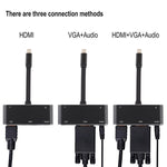 Bộ chuyển đổi V126 USB-C / Type-C đực sang PD + HDMI + VGA + Audio + USB 3.0 cái 5 trong 1