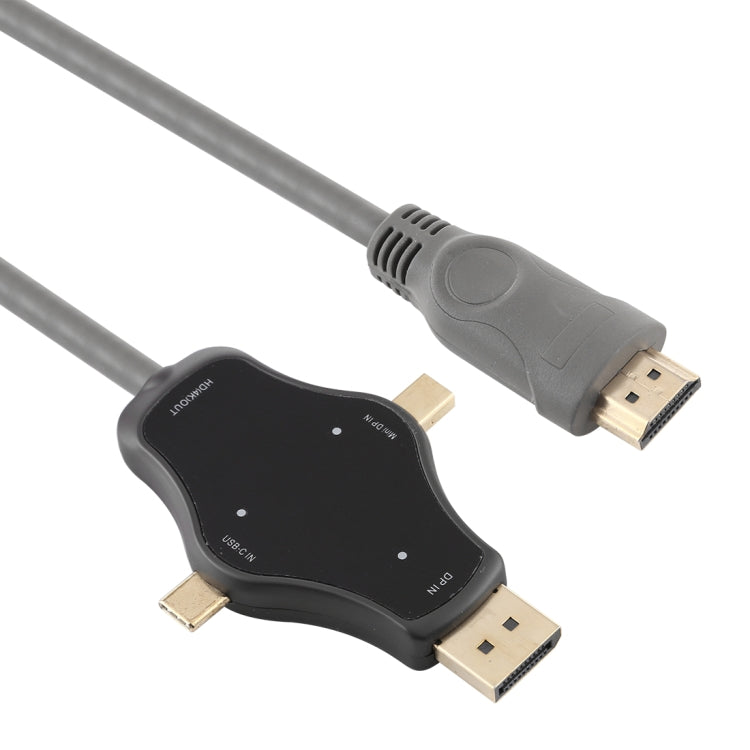 Cáp chuyển đổi video D65A 1.8m DisplayPort vào & Mini DP vào & USB-C / Type-C vào sang HDMI 4K, D65A