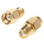 Đầu chuyển thẳng mạ vàng RP-SMA đực sang SMA cái, Đầu chuyển thẳng RP-SMA đực sang SMA cái