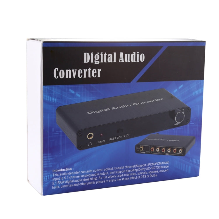 Bộ giải mã âm thanh kỹ thuật số 2 kênh với cổng quang Toslink SPDIF đồng trục cho rạp hát tại nhà / PS4 / PS3 / XBOX360, Hỗ trợ điều khiển âm lượng, AC-3, DTS