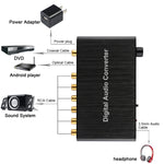 Bộ giải mã âm thanh kỹ thuật số 2 kênh với cổng quang Toslink SPDIF đồng trục cho rạp hát tại nhà / PS4 / PS3 / XBOX360, Hỗ trợ điều khiển âm lượng, AC-3, DTS