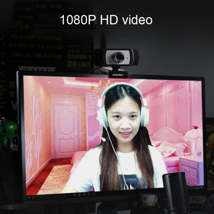 Webcam Aoni C33 làm đẹp FHD 1080P IPTV hội nghị truyền hình, giảng dạy, phát trực tiếp máy tính có micro, cắm là chạy, C33