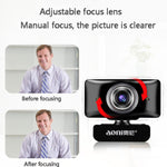 Webcam máy tính Aoni C11 720P góc rộng 150 độ lấy nét thủ công HD có micro, C11