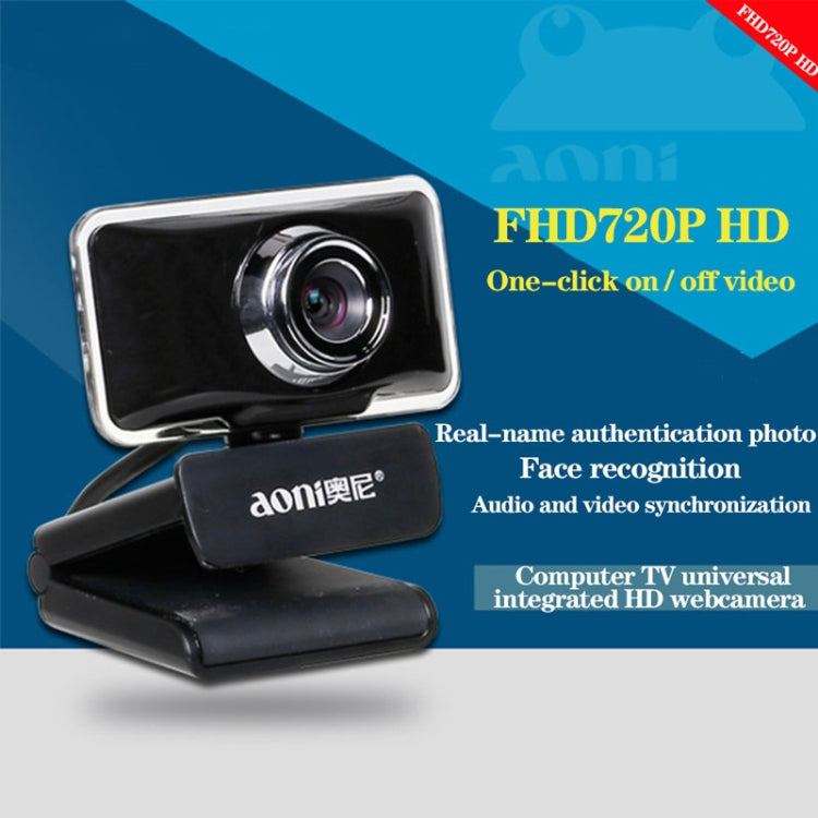 Webcam máy tính Aoni C11 720P góc rộng 150 độ lấy nét thủ công HD có micro, C11