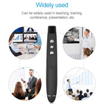 Bút trình chiếu laser không dây 2.4GHz PowerPoint, bút trình chiếu đa phương tiện không dây có đầu thu USB, khoảng cách điều khiển từ xa: 30m, 30m