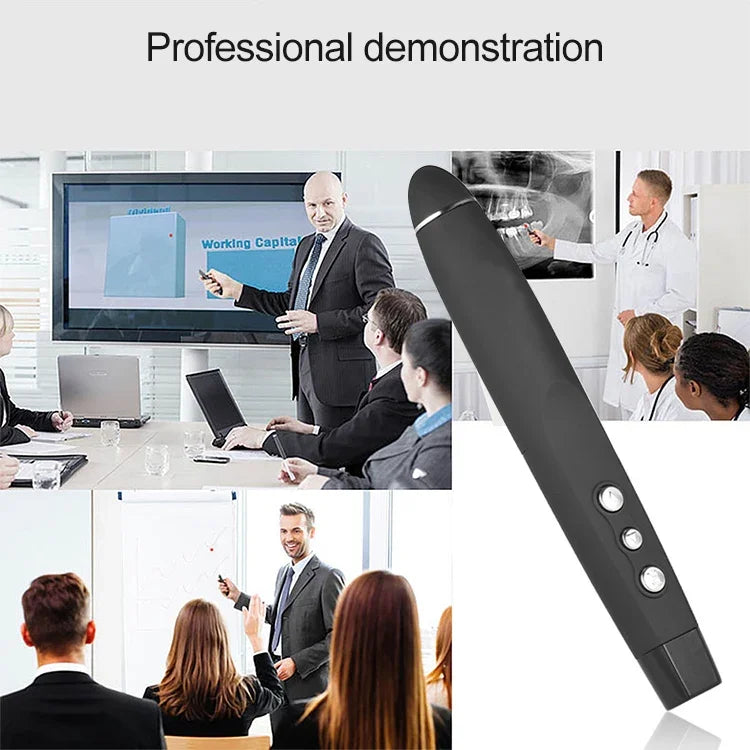 Bút trình chiếu laser không dây 2.4GHz PowerPoint, bút trình chiếu đa phương tiện không dây có đầu thu USB, khoảng cách điều khiển từ xa: 30m, 30m