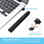 XM930 Bút lật trang trình chiếu PowerPoint laser không dây 2.4GHz Bút trình chiếu đa phương tiện không dây với đầu thu USB, Hỗ trợ cảnh báo pin yếu, Khoảng cách điều khiển từ xa: 100m, 100m Trắng, 100m Đen