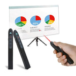 XM930 Bút lật trang trình chiếu PowerPoint laser không dây 2.4GHz Bút trình chiếu đa phương tiện không dây với đầu thu USB, Hỗ trợ cảnh báo pin yếu, Khoảng cách điều khiển từ xa: 100m, 100m Trắng, 100m Đen