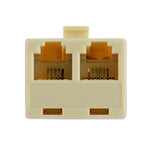 Cáp mở rộng điện thoại bàn RJ11 hai cổng, bộ chuyển đổi kết nối, 2 đầu RJ11 cái sang RJ11 đực