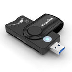 Đầu đọc thẻ đa năng ROCKETEK CR310 USB 3.0 + thẻ TF + thẻ SD + thẻ SIM + thẻ thông minh, USB 3.0