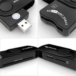 Đầu đọc thẻ đa năng ROCKETEK CR310 USB 3.0 + thẻ TF + thẻ SD + thẻ SIM + thẻ thông minh, USB 3.0