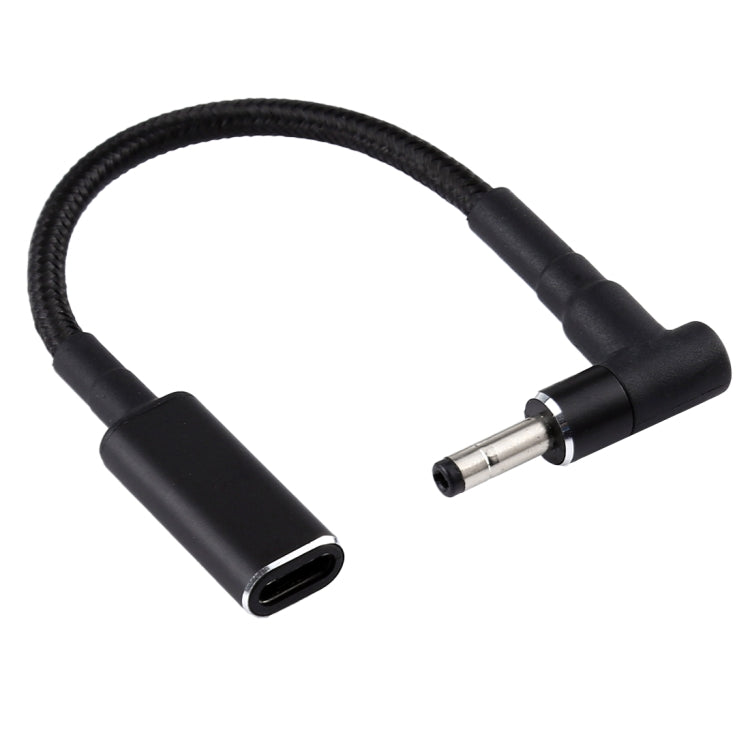 Cáp bện nylon PD 100W 18.5-20V đầu gập 4.0 x 1.35mm sang USB-C / Type-C
