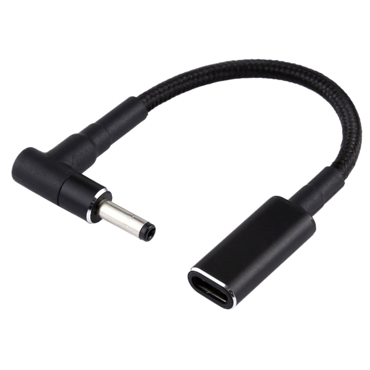 Cáp bện nylon PD 100W 18.5-20V đầu gập 4.0 x 1.35mm sang USB-C / Type-C