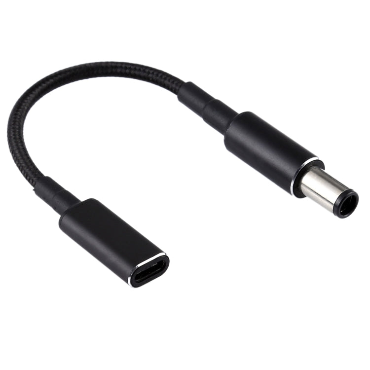 Cáp bện nylon PD 100W 18.5-20V đầu 7.4 x 0.6mm sang USB-C / Type-C cho HP, 7.4 x 0.6mm