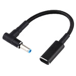 Cáp chuyển đổi PD 100W 18.5-20V 4.5 x 0.6mm chữ L sang USB-C / Type-C bện nylon cho HP, 4.5 x 0.6mm